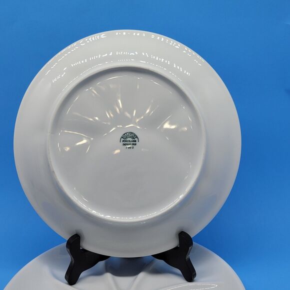 Pillivuyt France Porcelain Depuis 1818 9 5/8" Set Of 2 White Divided Plates VGC - Picture 4 of 8